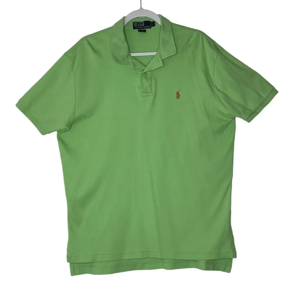 Ralph Lauren Polo Shirt Mens Large Green Embroidered Pony Preppy‎ Corpcore